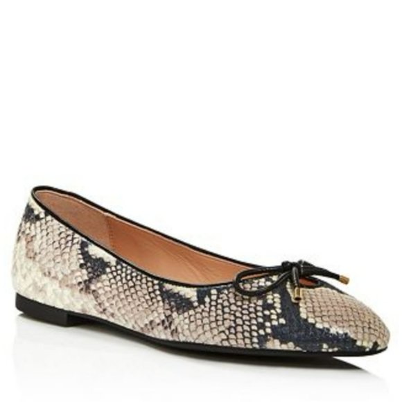 Stuart Weitzman Shoes - Stuart Weitzman Gabby Ballet Flats Roccia Grey Snake